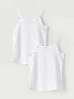 Kare Yaka Ask?l? Basic Pamuklu K?z Bebek Atlet 2li