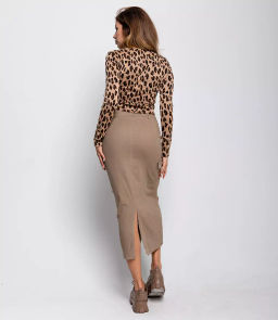 Джинсовая юбка #КТ9468, темно-бежевый