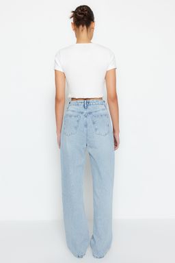 Mavi Yuksek Bel Straight Duz Kesim %100 Pamuk Non-Stretch Jeans TWOSS22JE0242