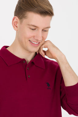 U. S. Polo Assn Мужской бордово-красный трикотаж с воротником поло - U.s. polo assn фото 2