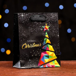 Цена за 12 шт. Пакет ламинированный СовременныйMerry Christmas 11,5 х 14,5 х 6 см