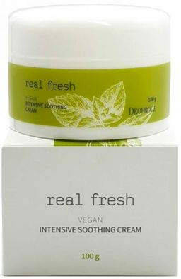 DEOPROCE REAL FRESH VEGAN INTENSIVE SOOTHING CREAM Успокаивающий крем для лица