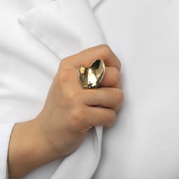 Кольцо металл Тренд волна, цвет золото, размер 16 - Qf фото 4