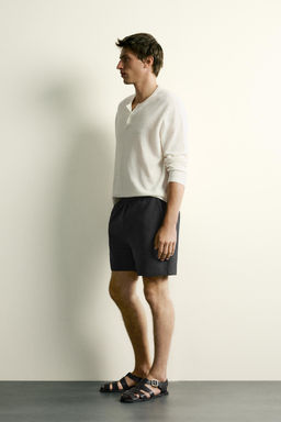 BERMUDA REGULAR FIT SEERSUCKER CONFORT / Gris antracita - Zara фото 4