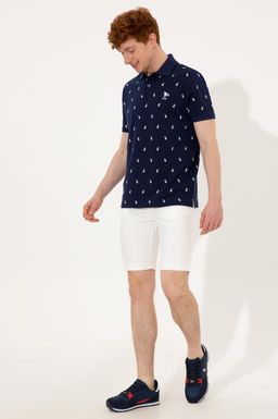 U. S. Polo Assn Мужская темно-синяя футболка с воротником-поло - U.s. polo assn фото 4