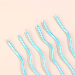 Цена за 2 шт. Свечи для торта витые «Серпантин» 6 шт., коктейльные, небесно-голубые