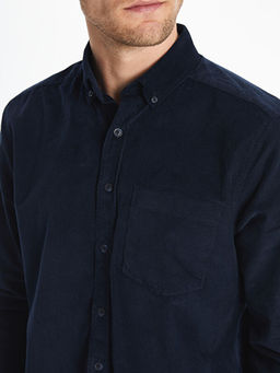 Regular Fit Uzun Kollu Kadife Erkek G?mlek