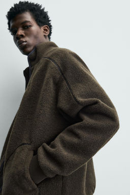FLEECE ZIP SWEATSHIRT - Zara фото 7