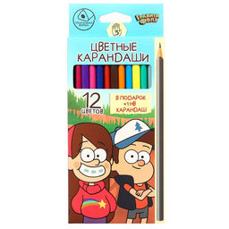 Цена за 2 шт. Цветные карандаши, 12 цветов, трехгранные, Гравити Фолз