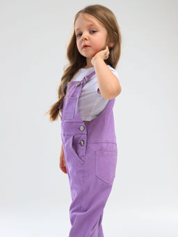 Полукомбинезон джинсовый для девочек - Синий мир фото 8