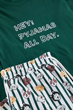 Erkek Z_mr_t Ye_il Regular Fit Bask_l_ _rme Pijama Tak_m_ TMNAW22PT1313 - Trendyolmilla фото 2