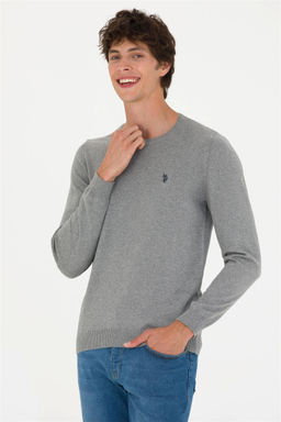 U. S. Polo Assn Мужской серый меланжевый базовый свитер - U.s. polo assn фото 9