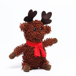 Игрушка мягкая для собак Олень с пищалкой, 26 х 18 см - Пижон фото 14