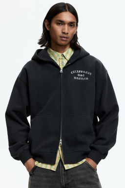Chaqueta sudadera estampada con capucha Loose Fit - H&m фото 3