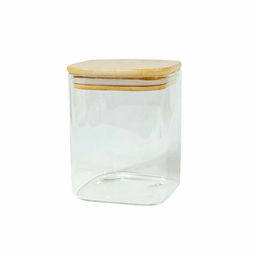 Банка квадратная d-80/12см, 550мл бамбуковая крышка арт. LCSC2116 (712207)