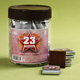 Цена за 45 шт. Шоколад 5 г 23 февраля, 45 шт.