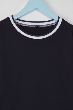 Lacivert K?z Cocuk %100 Pamuk Basic Regular/Normal Kal?p Biye Detayl? Orme T-Shirt TKDSS25TS00064 - Trendyolmilla фото 2
