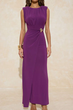 Siyah Duz Aksesuar Detayl? Maxi Abiye & Mezuniyet Elbise TPRSS26AE00026 - Trendyolmilla фото 7