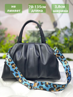 LACCOMA ремень 1000-леопард-3,8-бирюз/черн/золот полиэстр