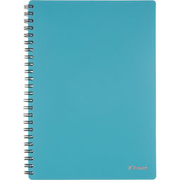 Бизнес-тетрадь Комус А5 60л, кл., обл.пластик, спираль, голубая Classic