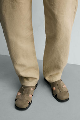 SANDALIA CANGREJERA PIEL / Beige - Zara фото 3