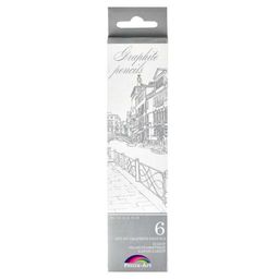 Набор из 6 графит. карандашей арт. 32867/24 (корпус из дерева, 2B,2B,B,B,HB,HB) трехгранные,заточенн