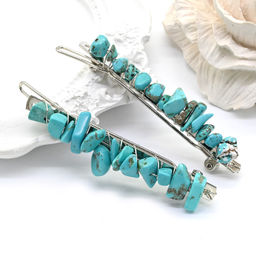 Заколка для волос с турквенитом 6,5*0,8*1,3см