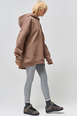 Худи из футера с начесом мокко