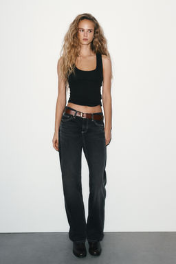 TRF WIDE-LEG LOW-RISE JEANS - Zara фото 10