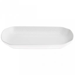 "Русь" Блюдо фарфоровое 310х171х38мм, белый, рельефный декор (Китай)