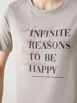 Bisiklet Yaka Bask?l? Hamile Ti??rt