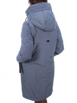21-968 GRAY/BLUE Пальто женское зимнее (200 гр. холлофайбера) - Фабричный китай фото 6