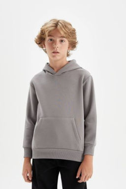 Erkek Cocuk Cepli Kapusonlu Kal?n Okul Sweatshirt
