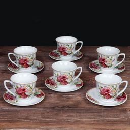 Чайный набор 12 предметов 220 мл / MS-1234 /уп 8/ металл подставка - ГалеонТрейд фото 3