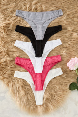 TRENDYOLMILLA Cok Renkli 5li Paket Pamuklu Tanga Orme Kulot THMSS25KU00017  фото 2