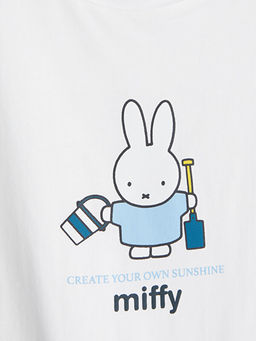 Bisiklet Yaka Miffy Bask?l? K?z ?ocuk Ti??rt