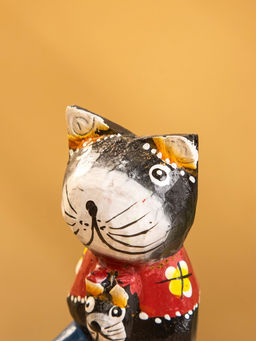 Сувенир интерьерный «Котики», 5×5×8 см, дерево, чёрный