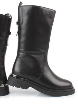 ZA4226M BLACK Сапоги зимние женские (натуральная кожа, натуральный мех, натуральная байка)