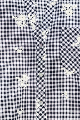 CAMISA CUADROS BORDADOS SET / Marino / Blanco - Zara фото 10