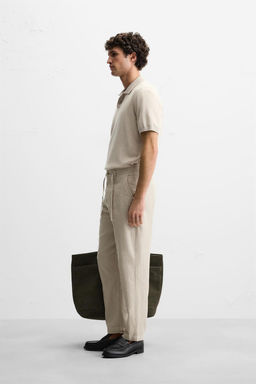 COTTON/LINEN RELAXED FIT TROUSERS - Zara фото 30