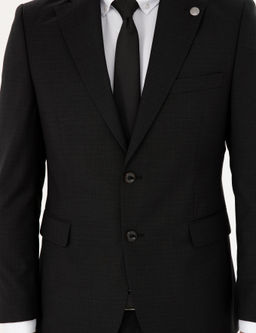 Siyah Slim Fit %100 Y_n Tak_m Elbise