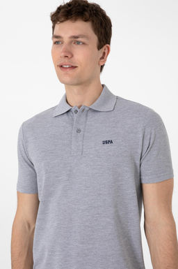 Erkek Regular Fit Polo Yaka Gri Melanj Basic Ti__rt Sepette S_rpriz _ndirim - U.s. polo assn фото 2