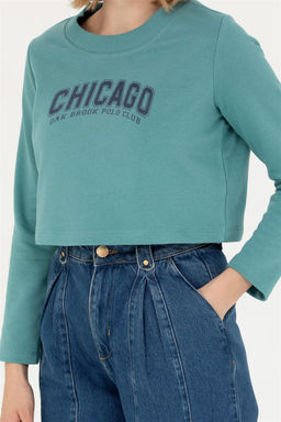 U. S. Polo Assn Женский мятный свитшот с круглым вырезом - U.s. polo assn фото 6