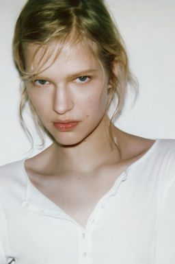 HENLEY NECK T-SHIRT - Zara фото 4