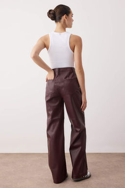 Relaxed/Rahat Straight/Boru Paca Dikis Detayl? Pantolon TWOAW26PL00097 - Trendyolmilla фото 4
