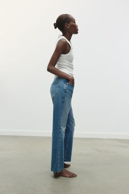 Z1975 STRAIGHT HIGH-WAIST RIPPED JEANS - Zara фото 11