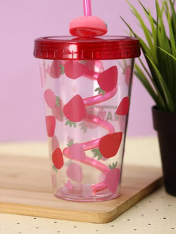 Тамблер iLikeGift "Fruits party Strawberry", pink (380 ml)