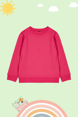 Pembe-Ekru K?z Cocuk Mevsimlik-Ince Bisiklet Yaka 2li Basic Orme Sweatshirt TKDAW25SW00000 - Trendyolmilla фото 4