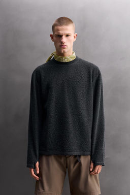 SUDADERA TEXTURA CON LANA / Gris - Zara фото 2