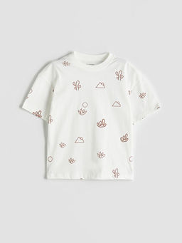 Bisiklet Yaka Bask?l? Erkek ?ocuk Ti??rt